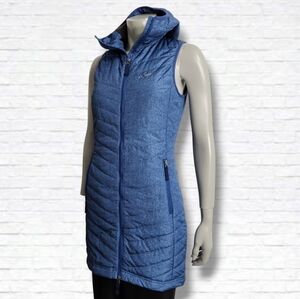 Skhoop the Original Skirt Company "The Debbie" Blue Long Hooded Vest Size XS